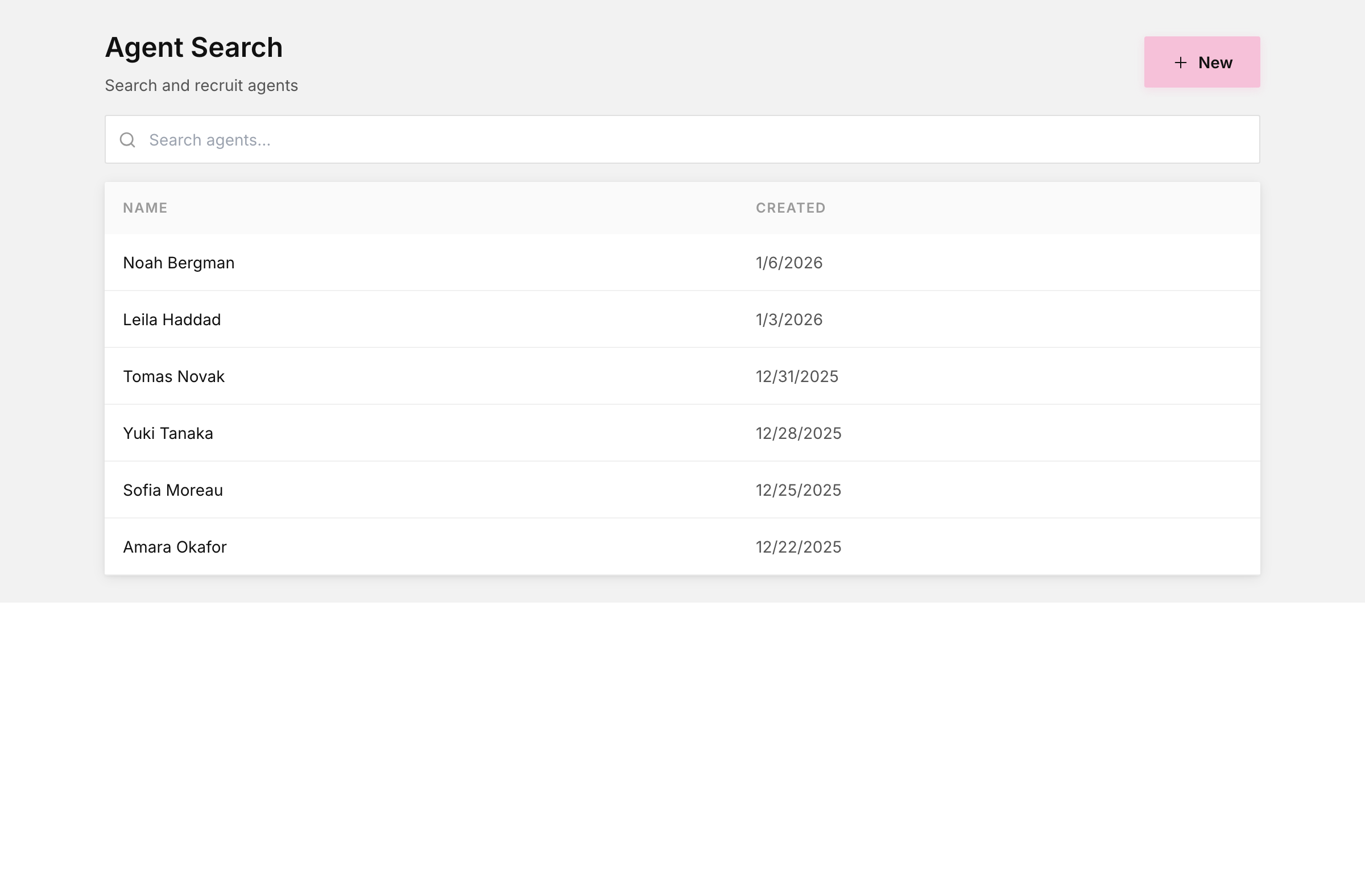 Agent search