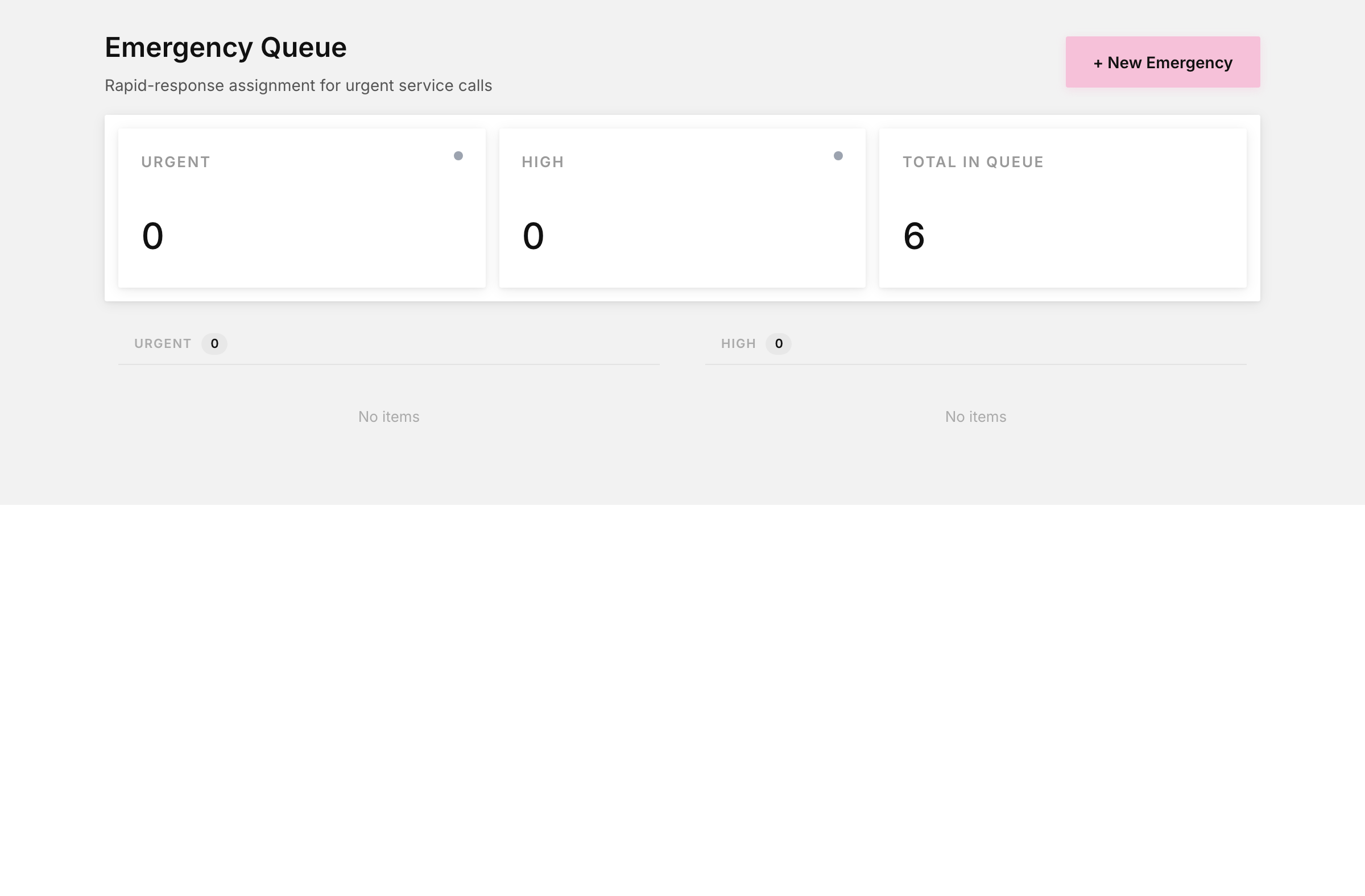 Emergency queue