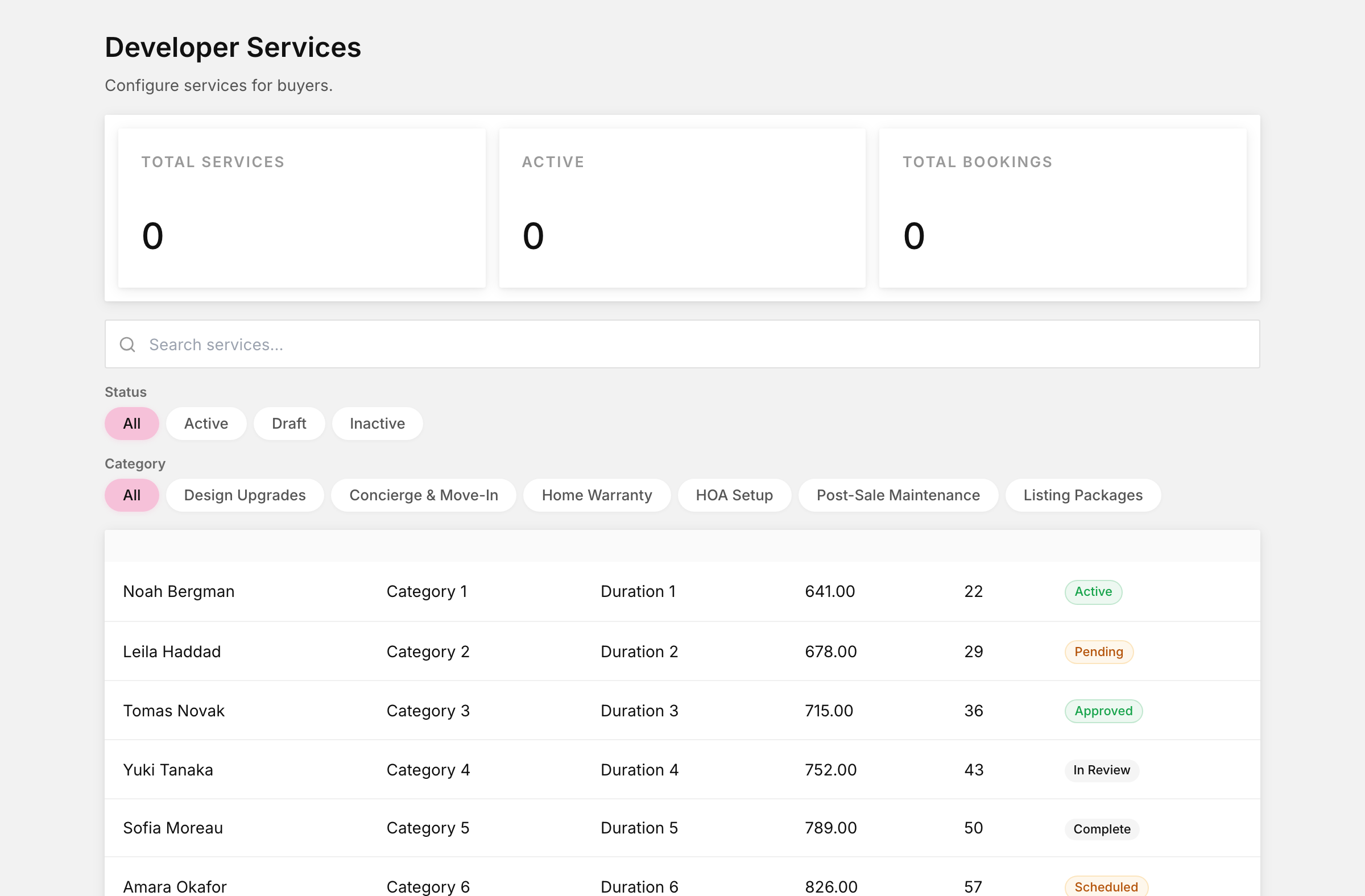 Developer services