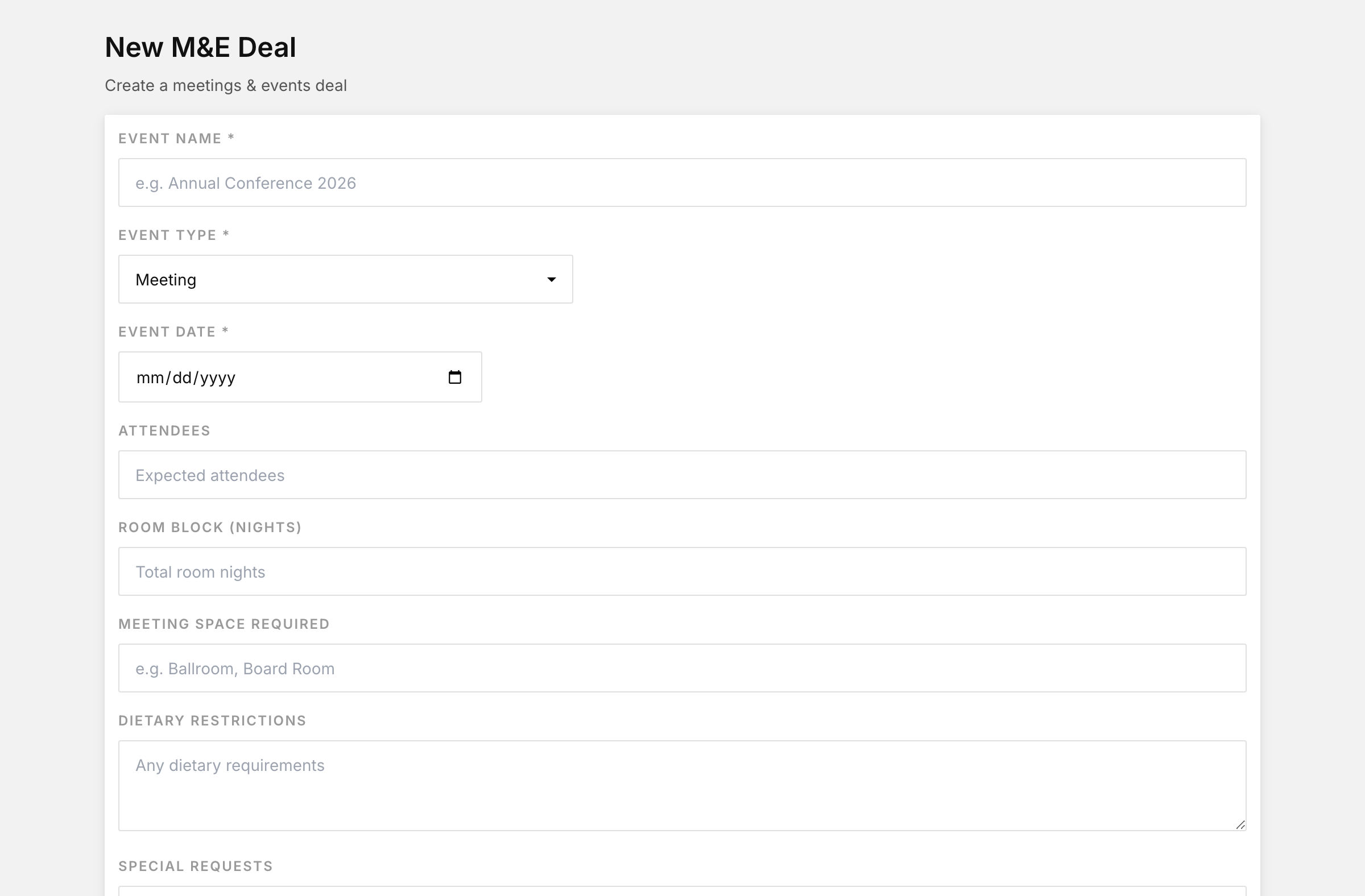 New M&E deal