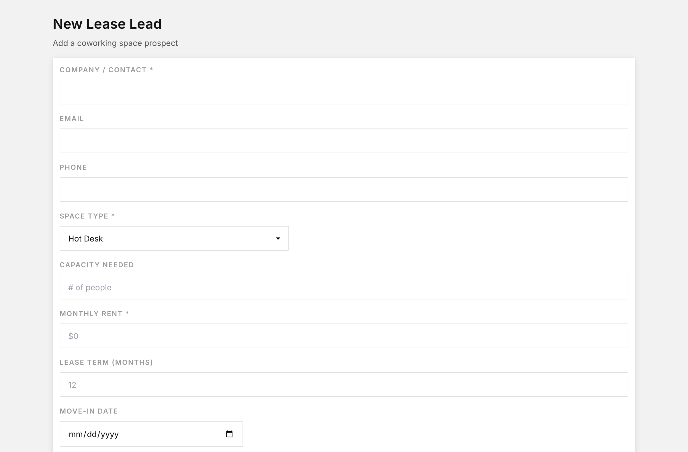 New lease lead