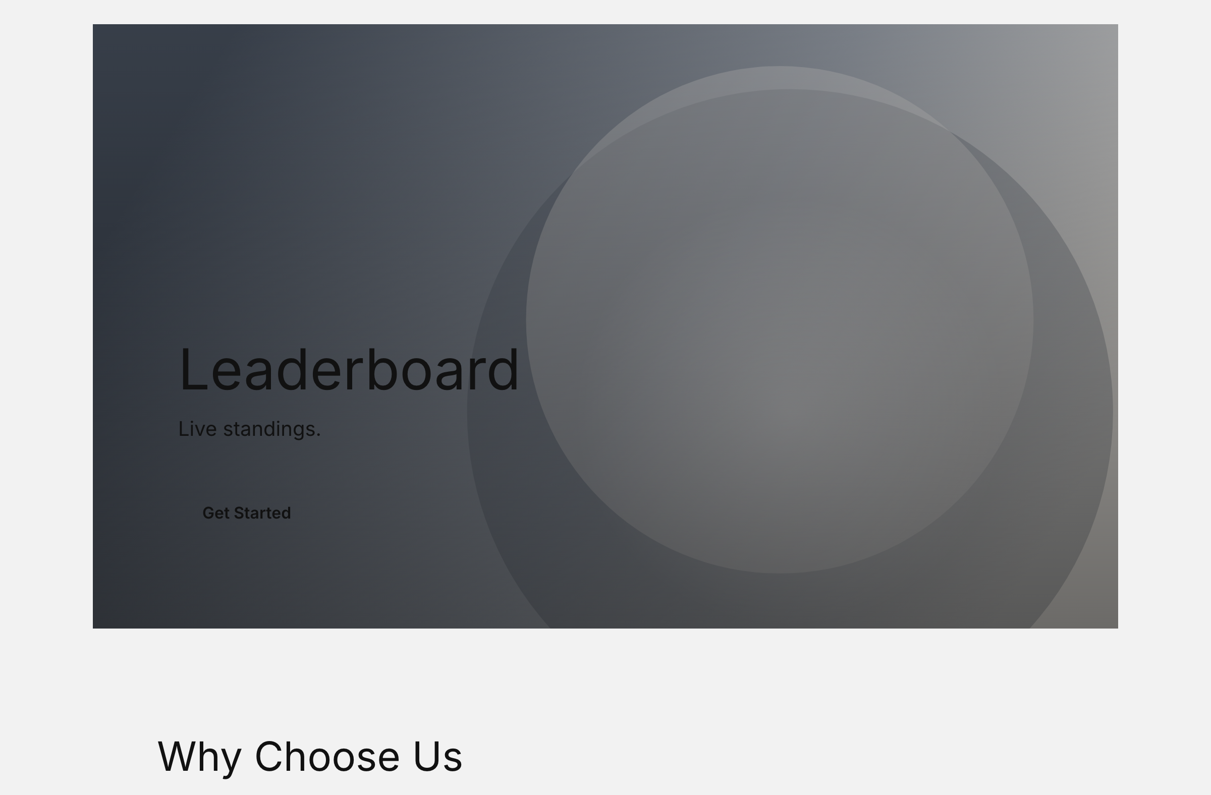 Results & leaderboard board