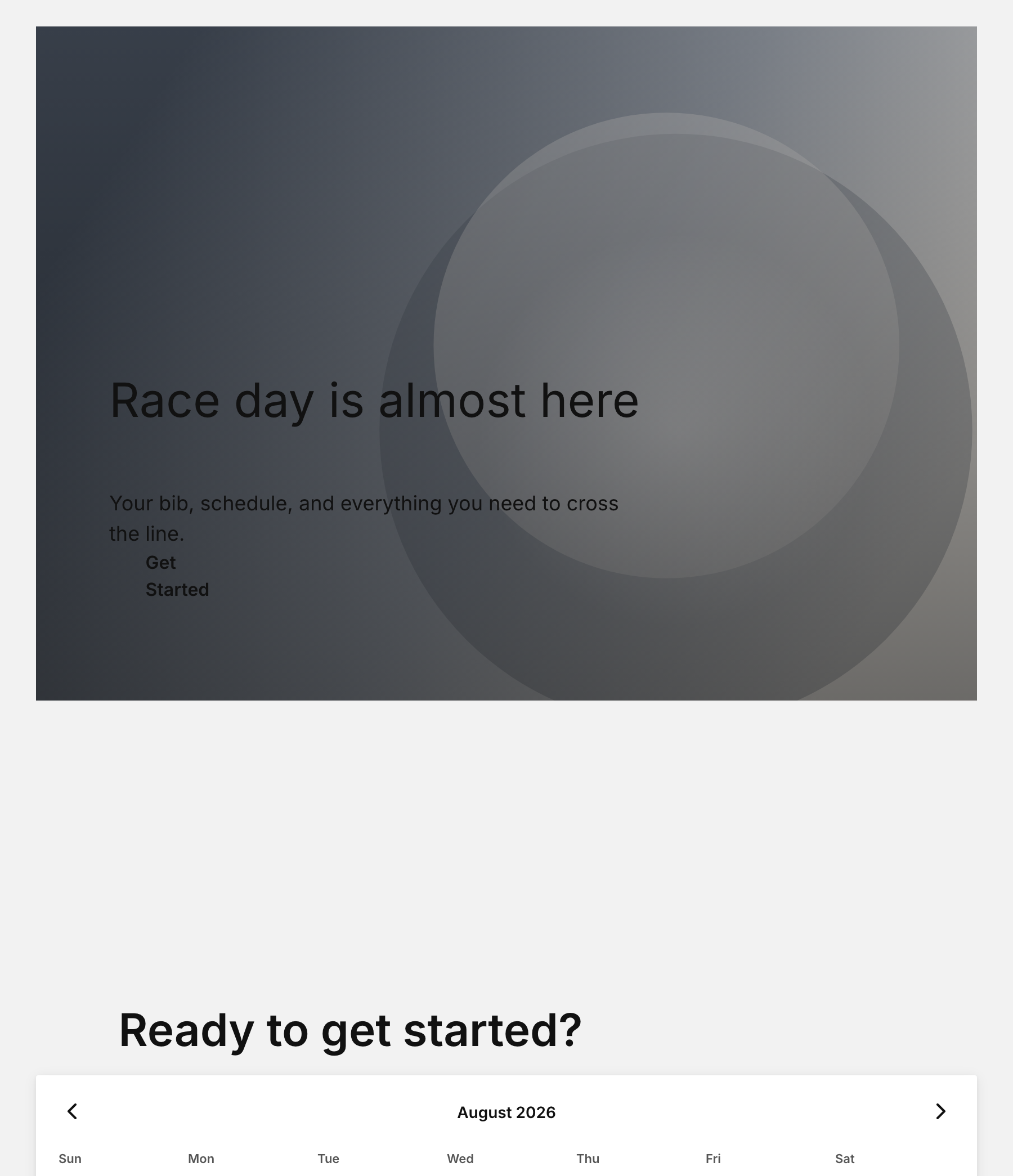 Race participant portal