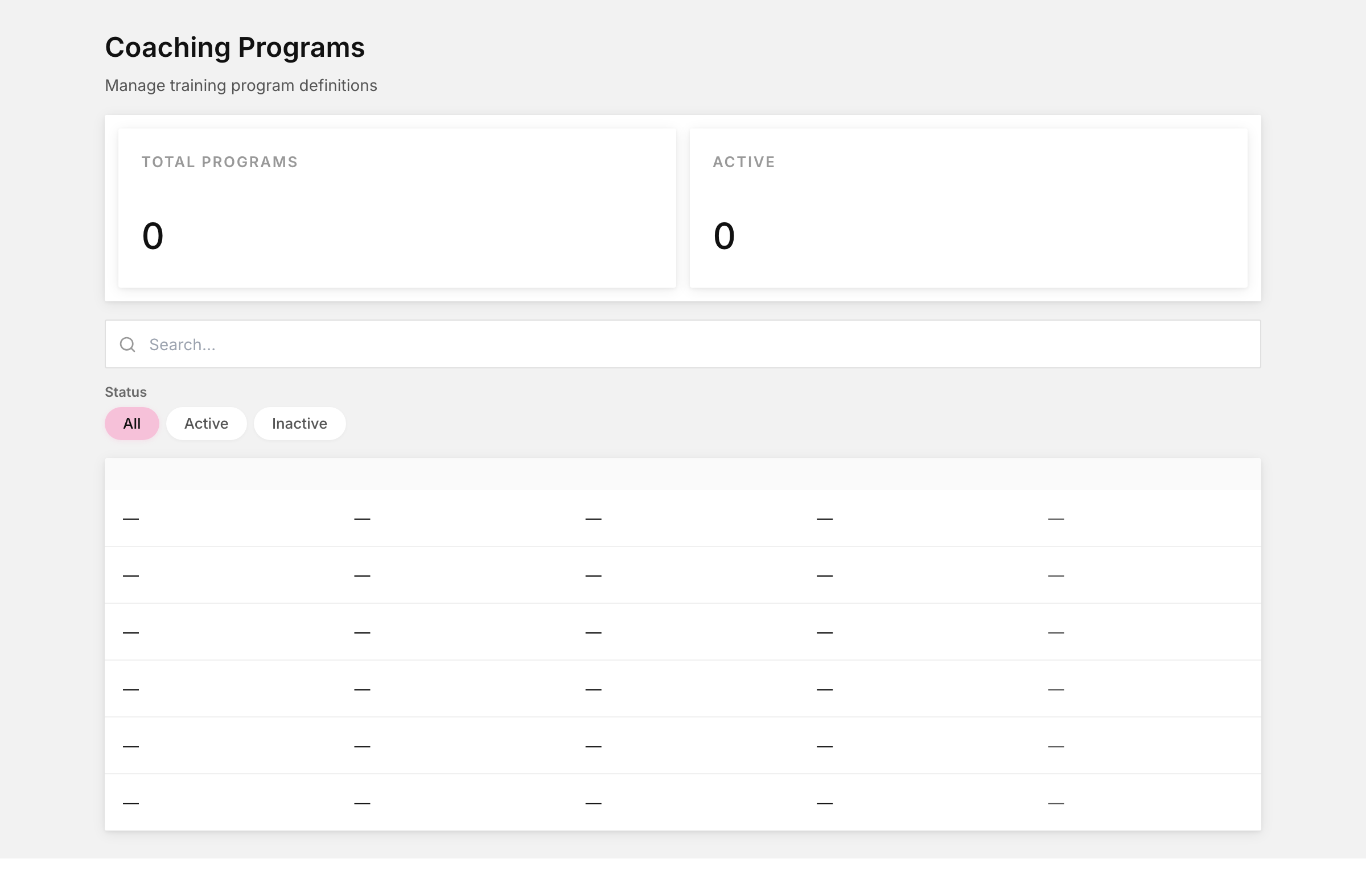 Coaching programs