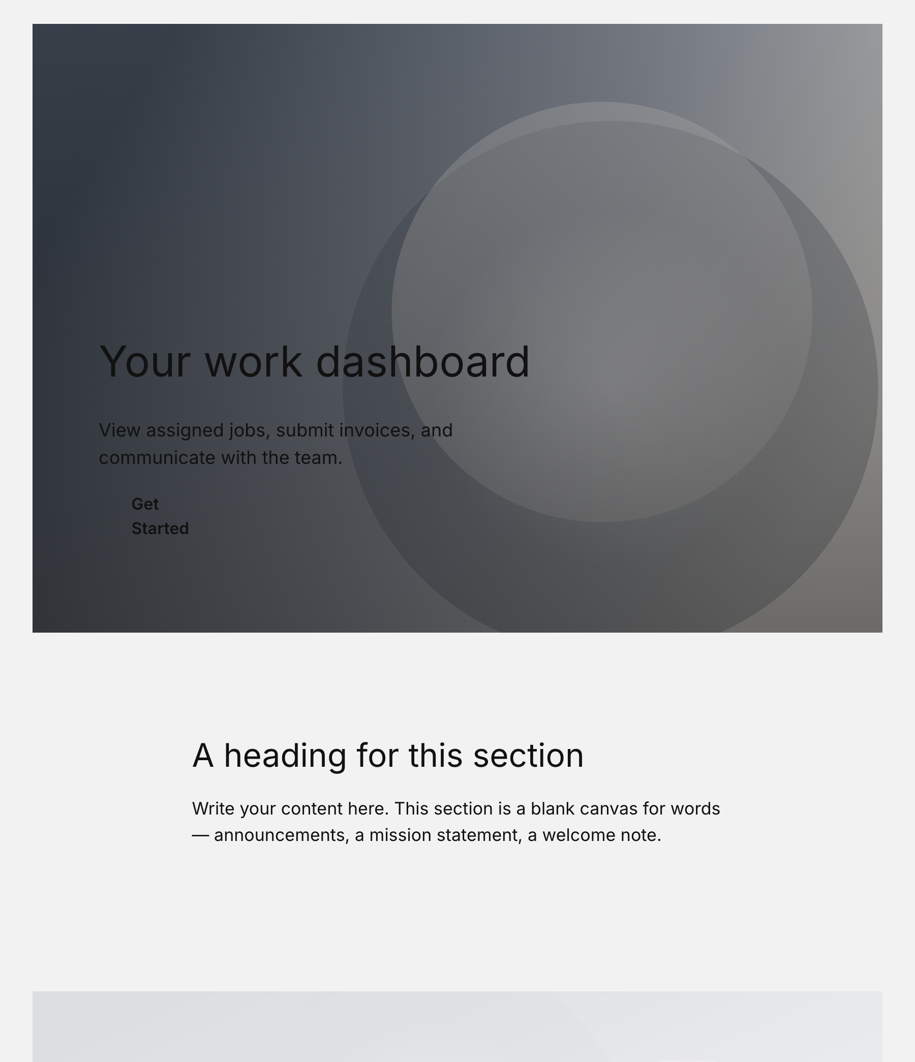 Vendor work portal