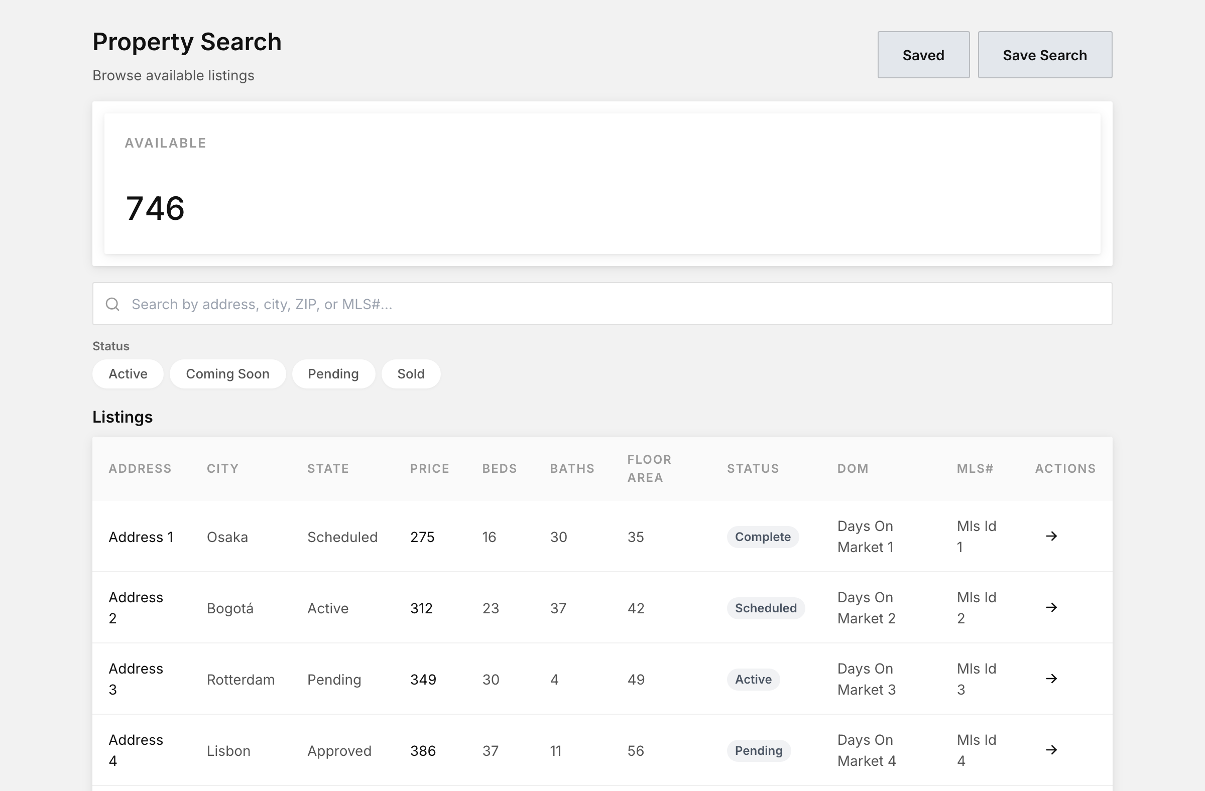Client portal property search