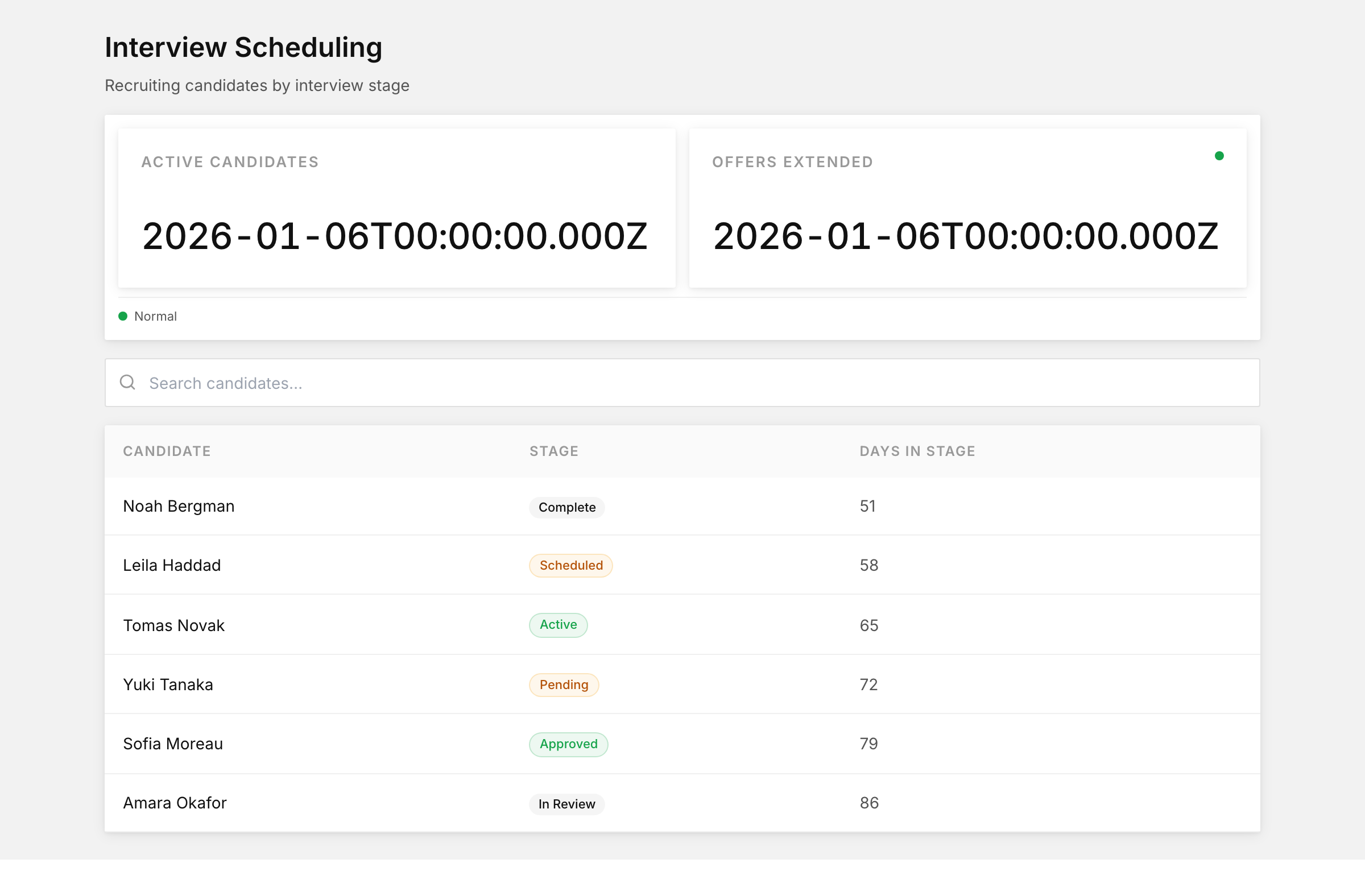 Interview scheduling