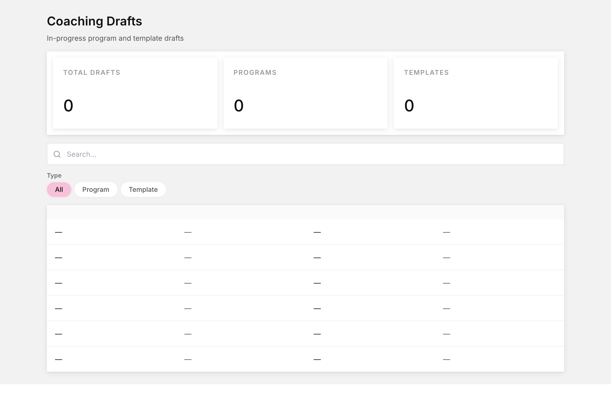 Coaching drafts