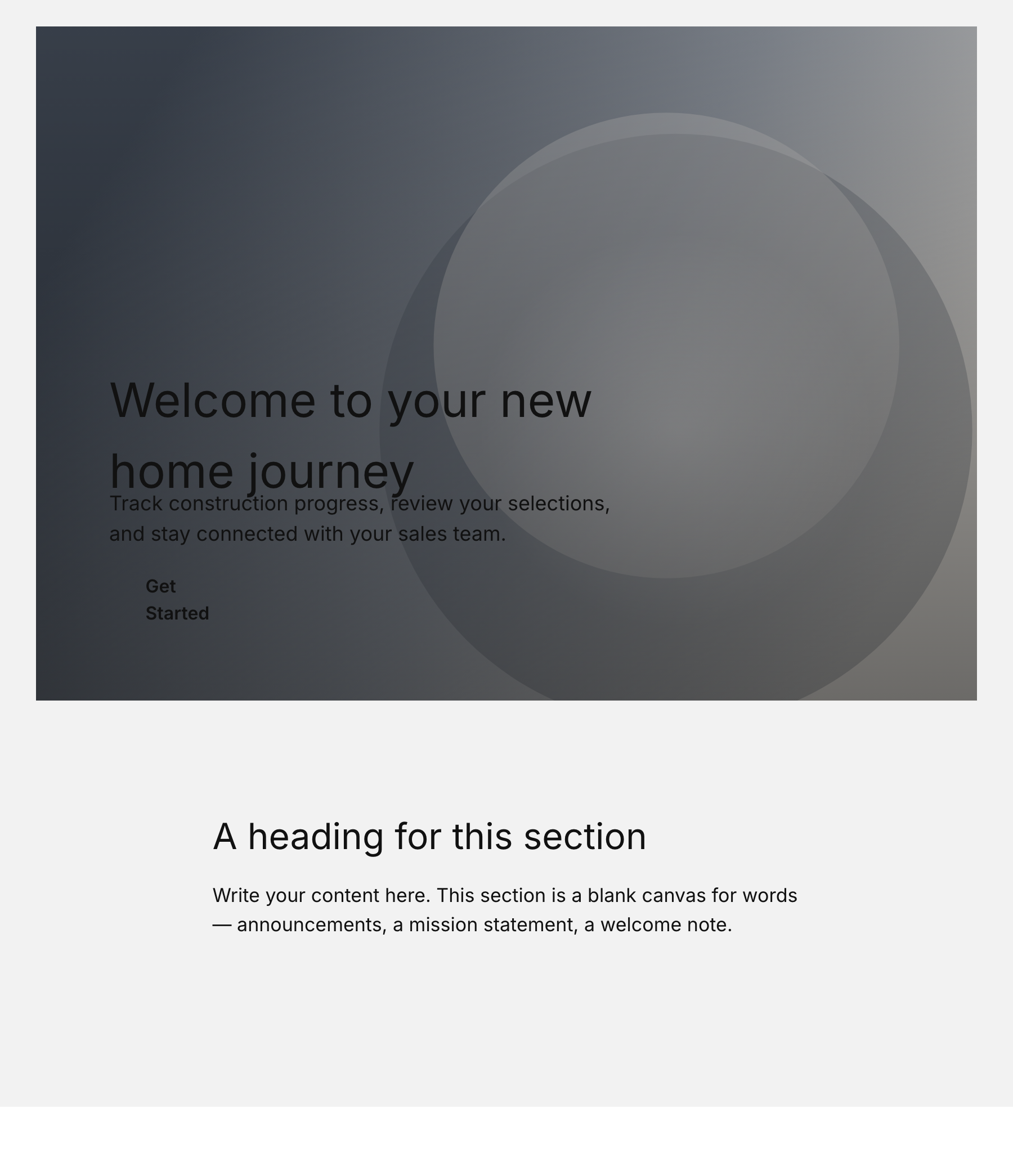 New home buyer portal