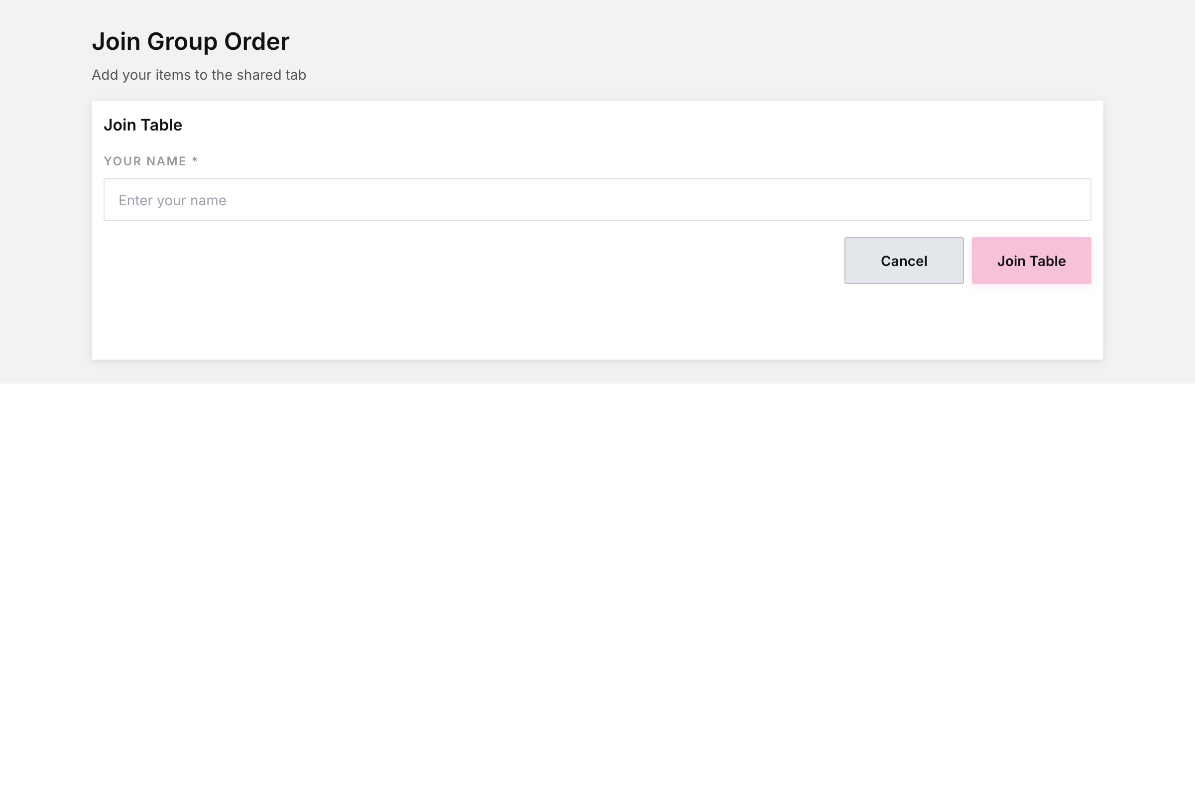 Join group order