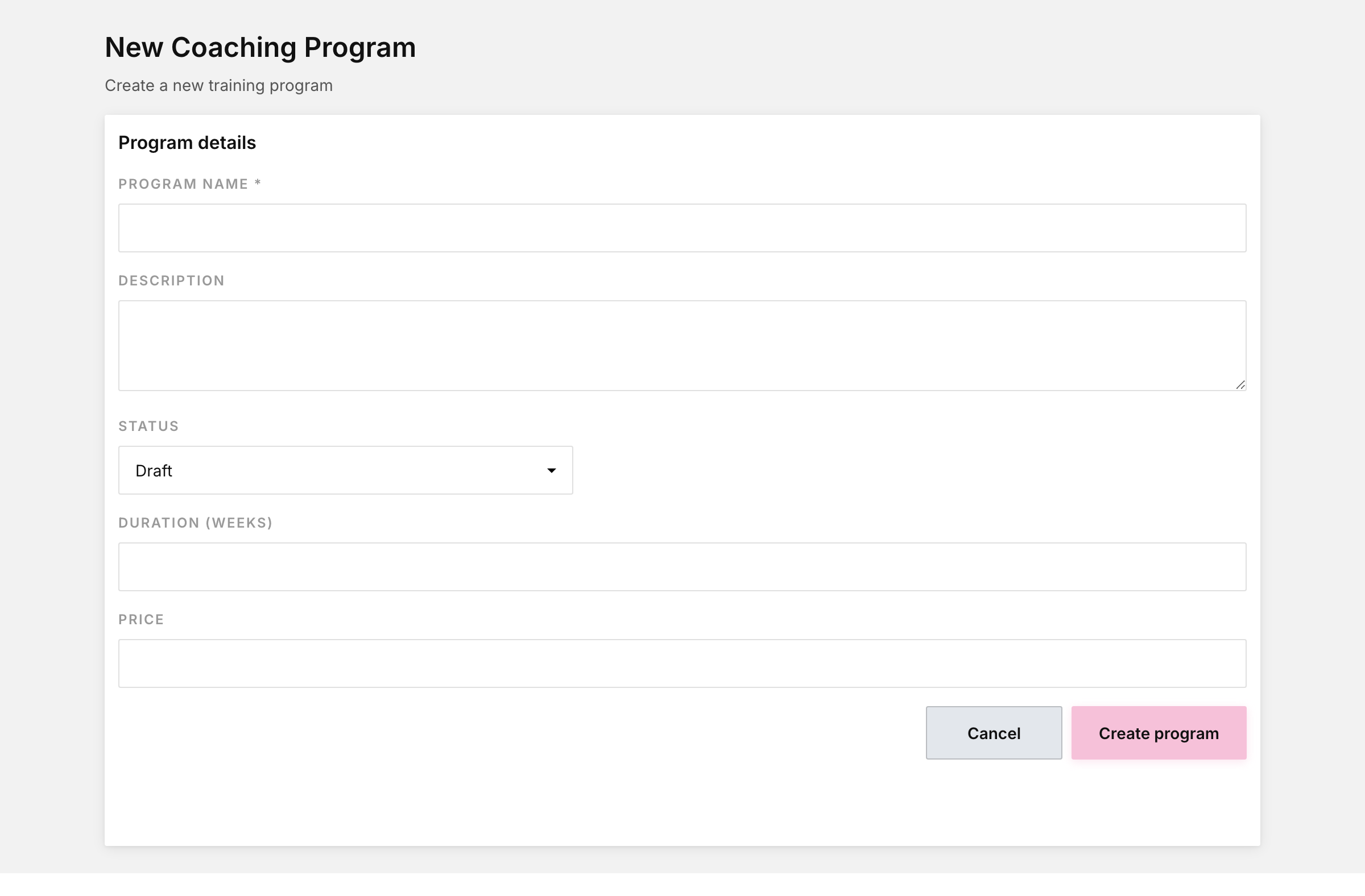 New coaching program