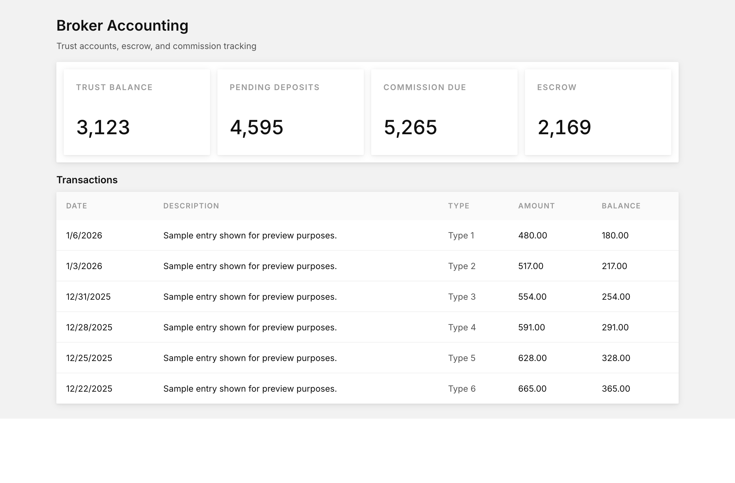 Broker accounting