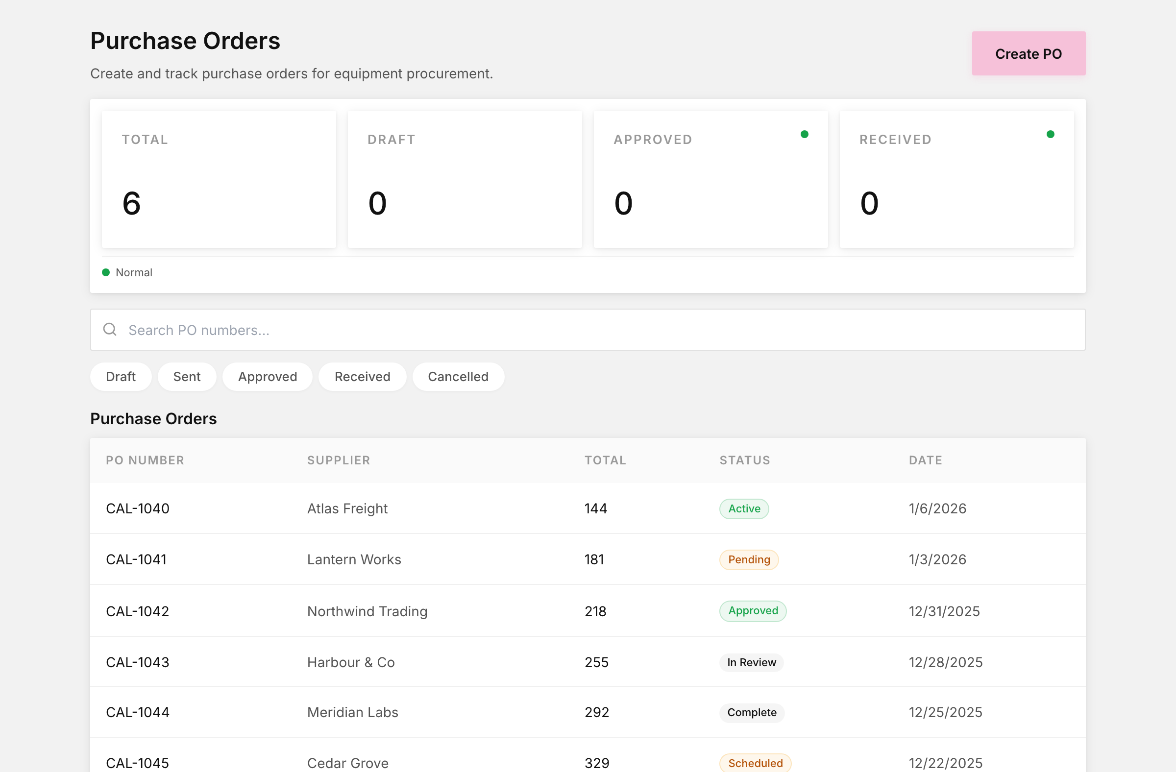 Purchase orders